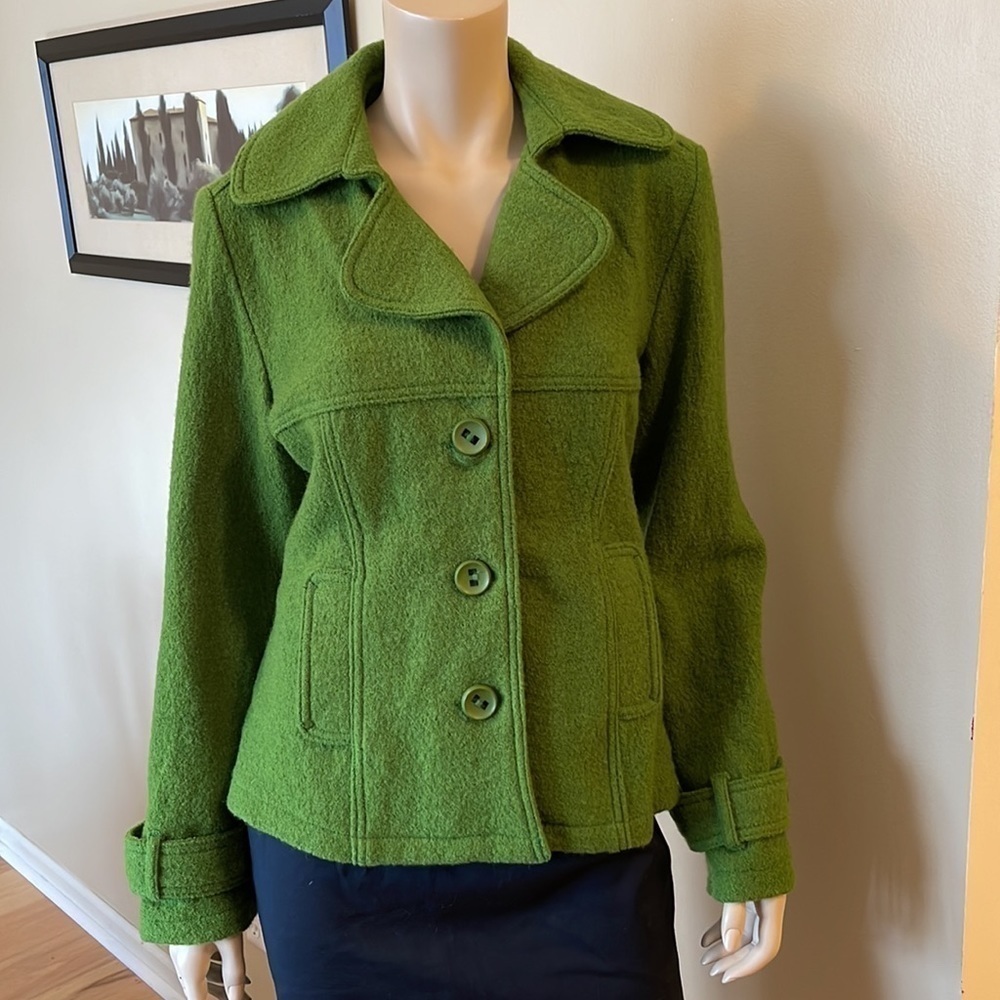 TRIA Vintage Green Apple Wool Short Jacket. Size M. D4/A1594 - Picture 3 of 8